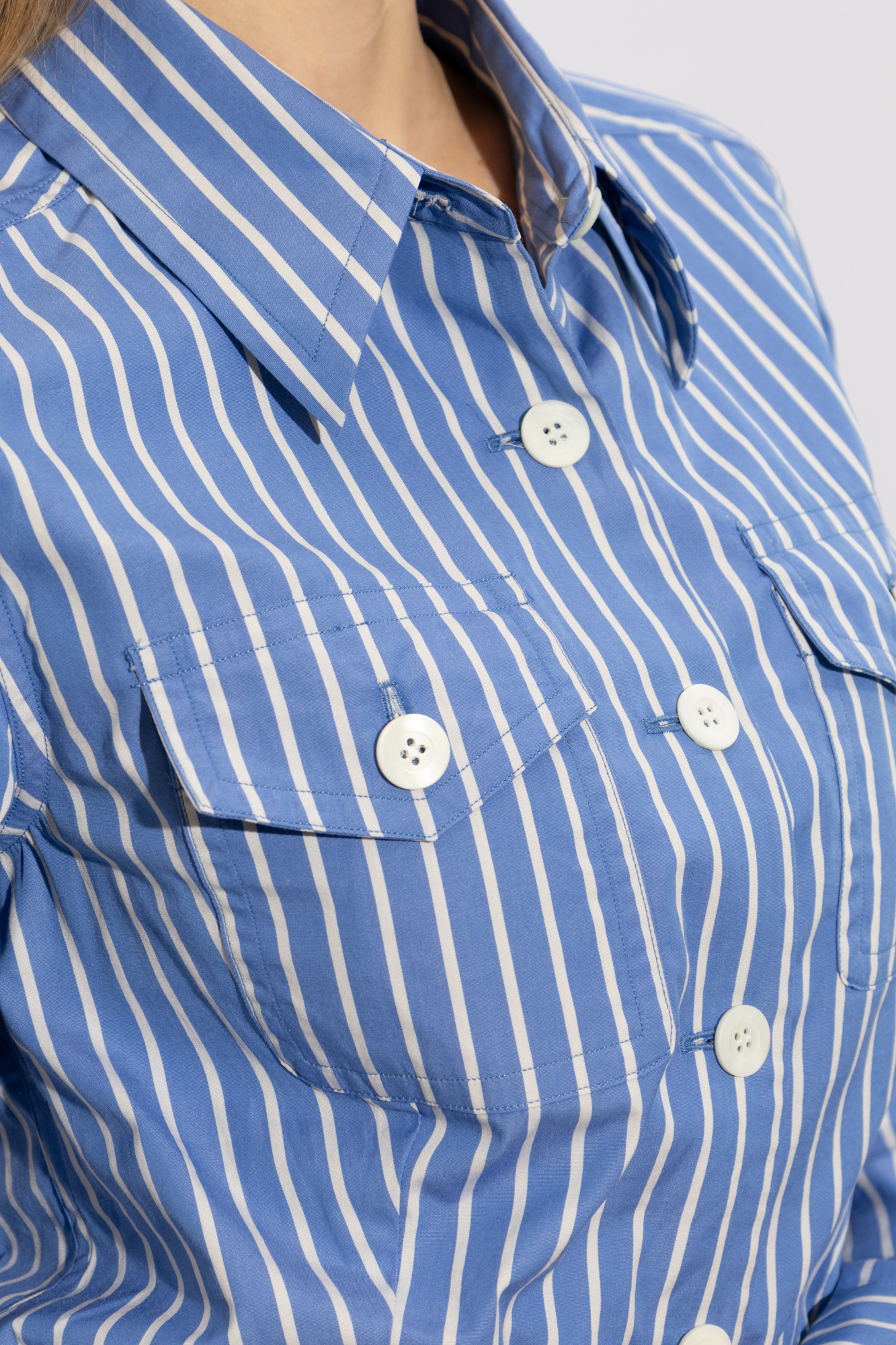 Blue Striped pattern shirt by Dries Van Noten Dries Van Noten 
